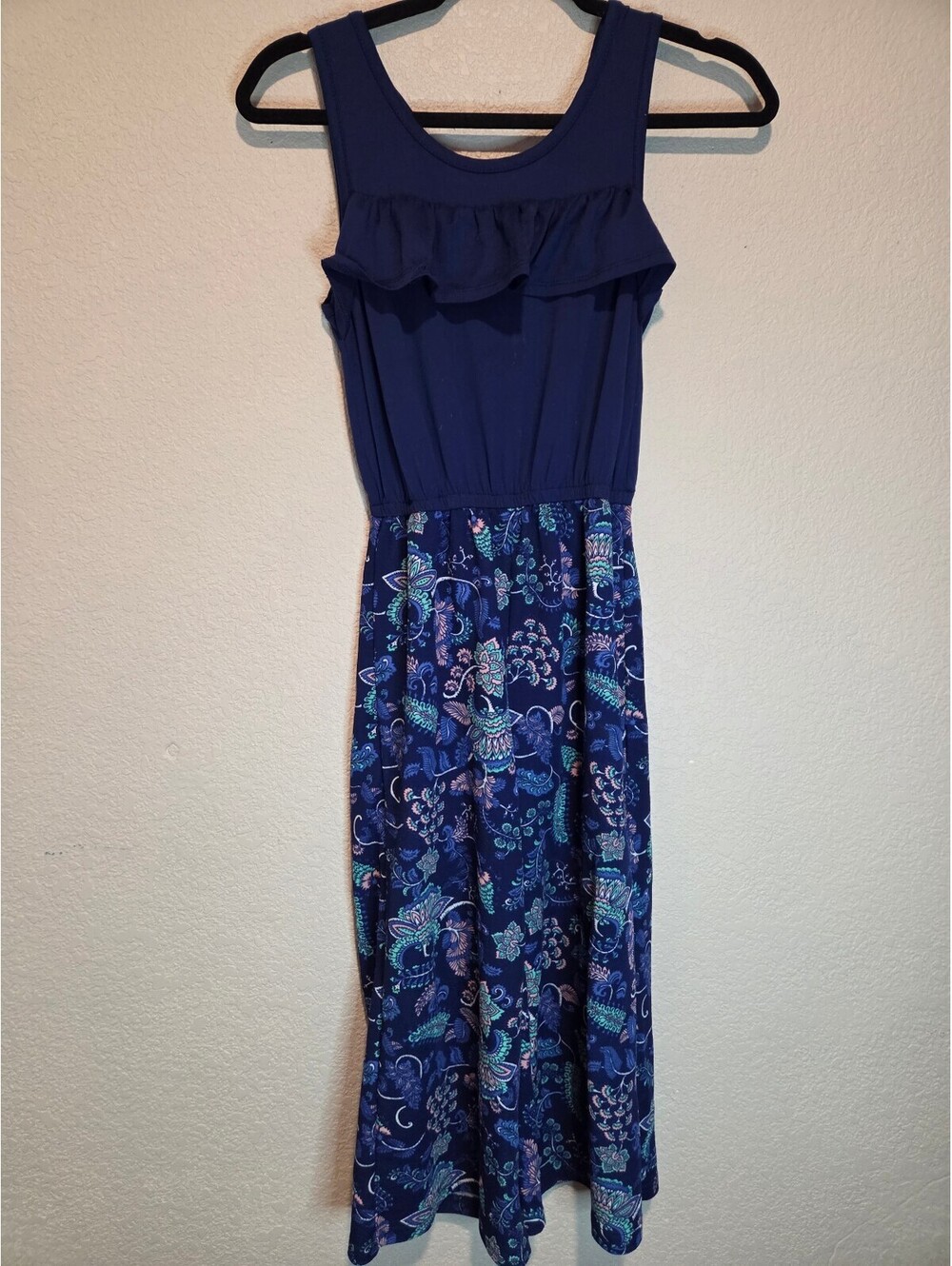 One Step Up Sleeveless Jumpsuit with Ruffle Detail, M